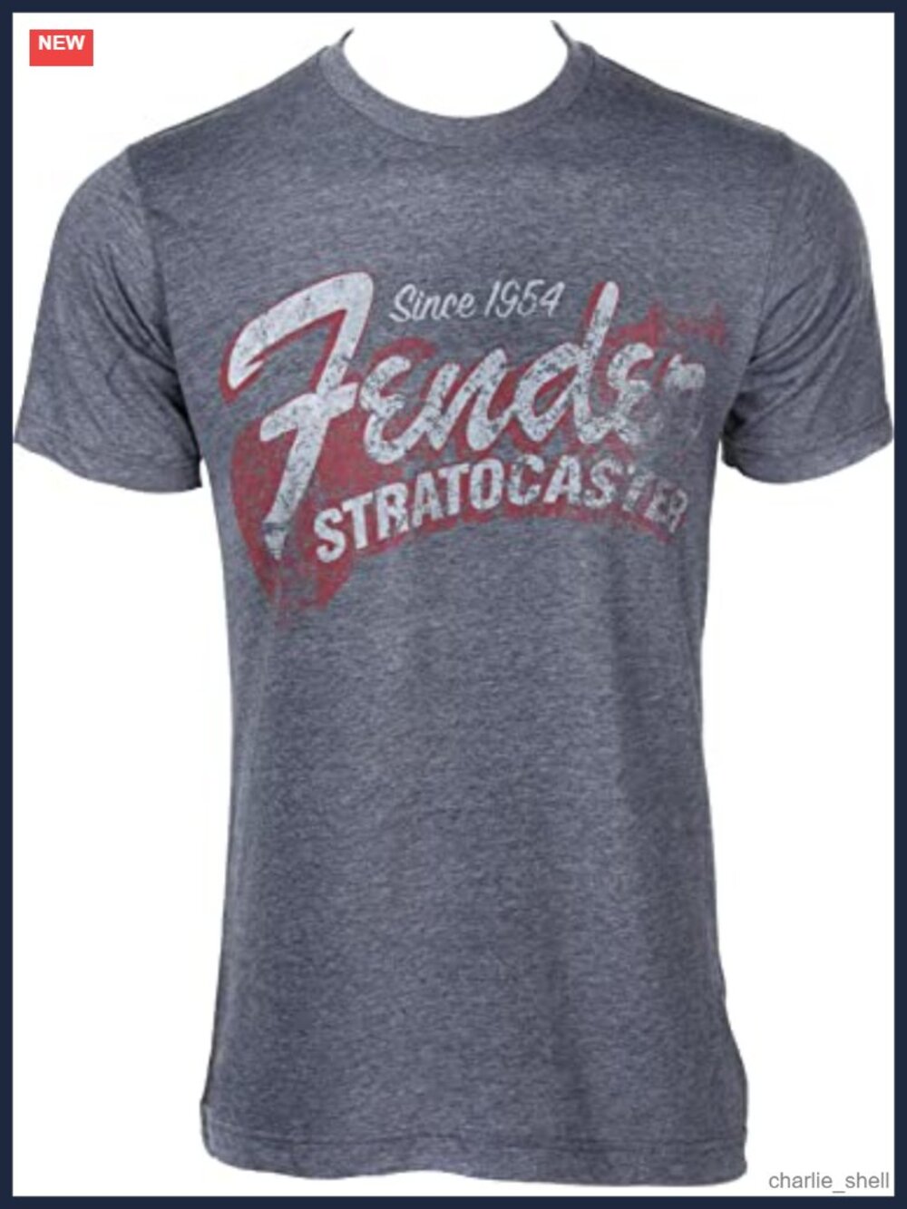 Classic Fit Graphic Tee Screen-Printed Distressed Guitar Shirt Short Sleeve